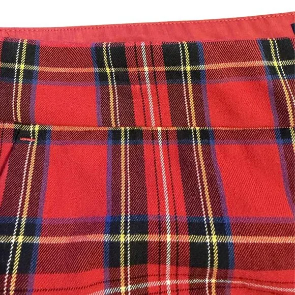 J.Crew Kelsey Pant | Red Tartan Plaid Mini-Flare Pants | Size 14 | Holiday Party - Picture 12 of 13